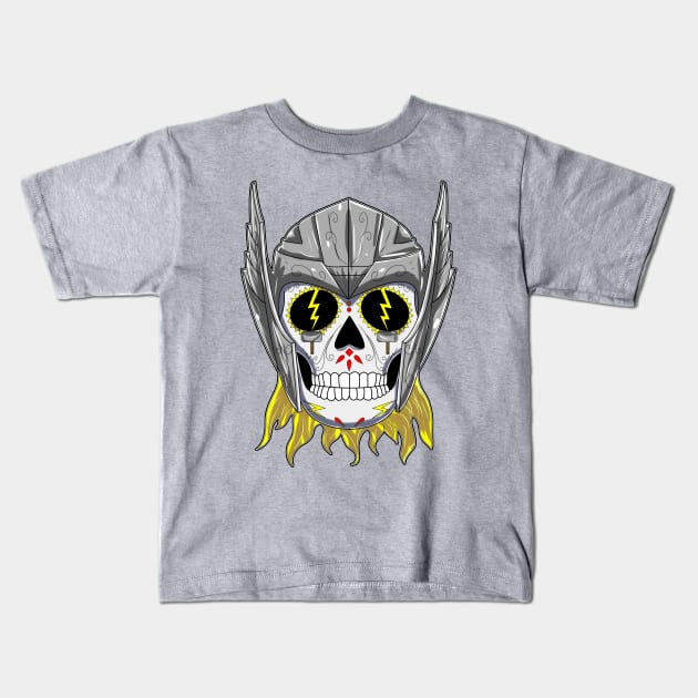 Thor Sugar Skull Kids T-Shirt by valentinovitela